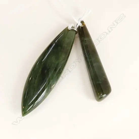 2 NZ POUNAMU PENDANTS