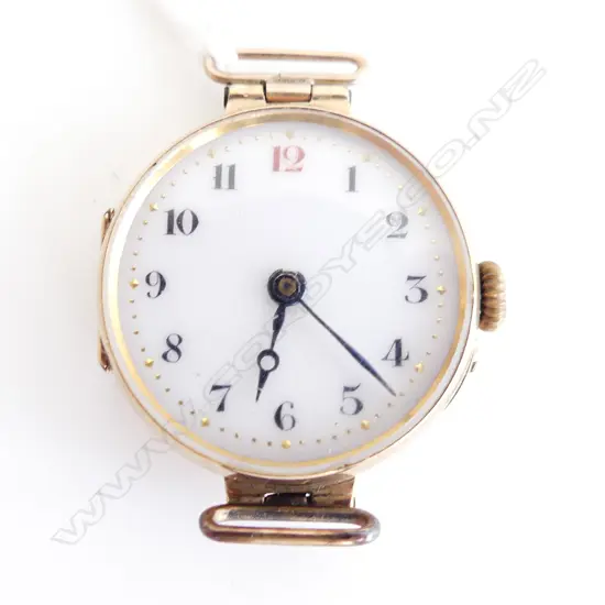9CT GOLD LADYS SWISS  WRIST WATCH NO STRAP