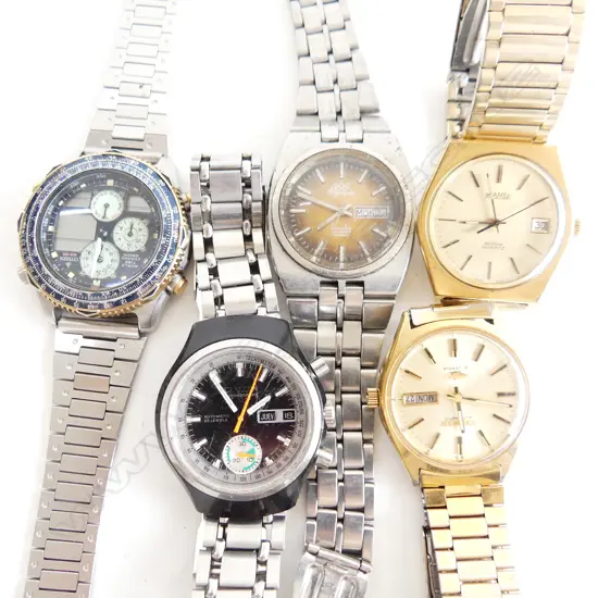 LOT 3 CITIZEN MENS WRIST WATCHES 1 ROAMER & 1 OLYMPIC MENS WRISTWATCHES