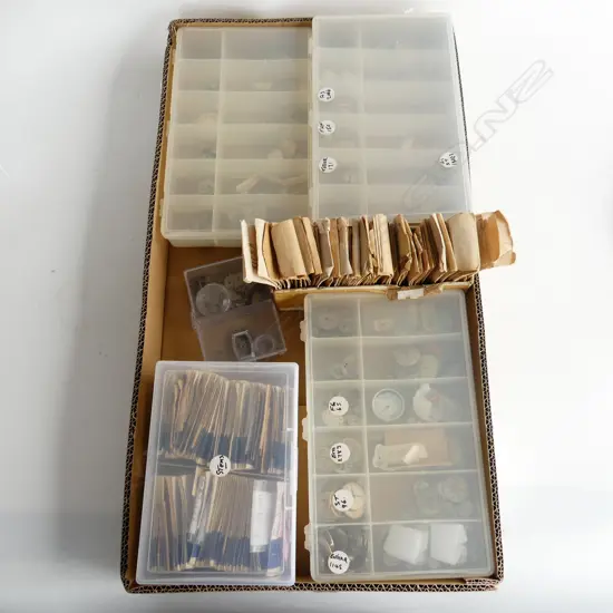 TRAY OF WATCH MAKERS PARTS & EXTRAS