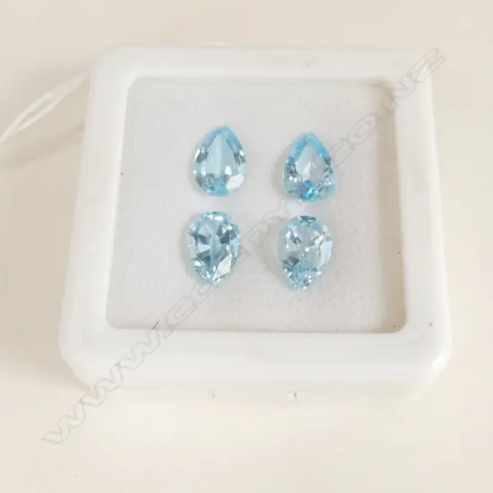 BLUE TOPAZ PEAR DROP SHAPE 12X 8   4= 14.64CT