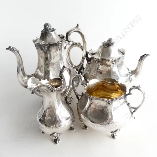 4 PCE SILVER PLATE TEA / COFFEE SET