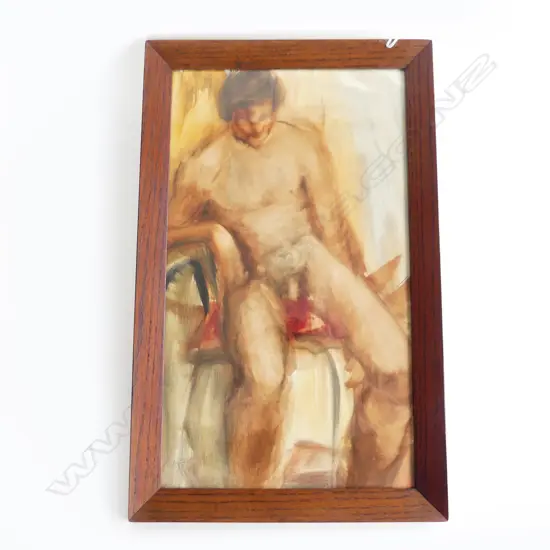 CHARLES ROSE, MALE NUDE, OIL ON BOARD, UNSIGNED, 545 X 315mm
