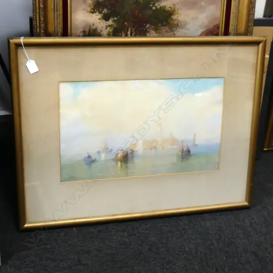 W/C SANTA MARIA DELLA SALUTE BASCILLICA SIGNED WILLIAM KNOX H570MM L750MM