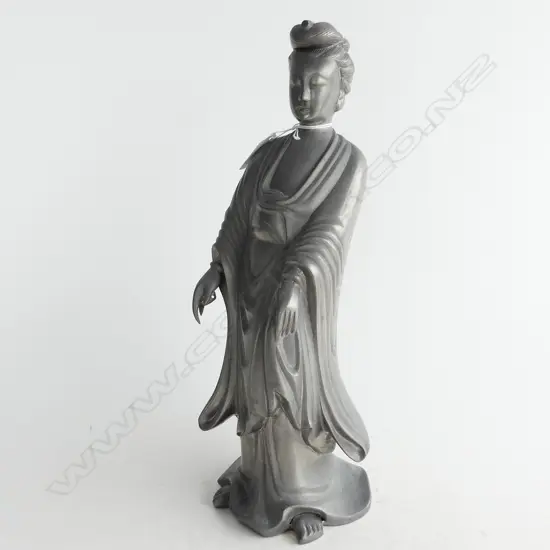 PEWTER QUAN YIN SCULPTURE H.340mm