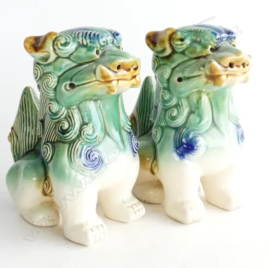 PR VINTAGE CERAMIC FOO DOGS H.190mm