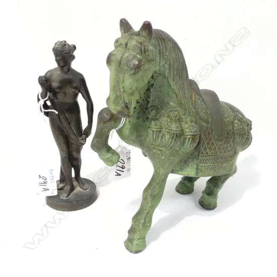BRONZE TANG HORSE + CLASSIC FEMALE FIGURE H200MM