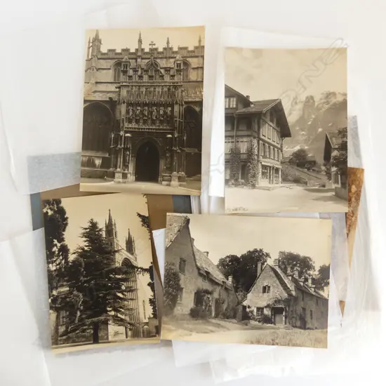 UNA GARLICK (1883-1951) 11 x VINTAGE PHOTOS: Cathedrals + Tyrolean Alps + Peter Pan sculpture + Durham etc