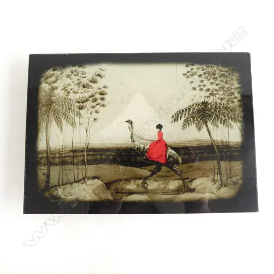 EMILY THOMAS ALTERNATIVE ENDING ART  'SCENE 1 MT TARANAKI LOOMS IN DISTANCE'  210 X 150mm