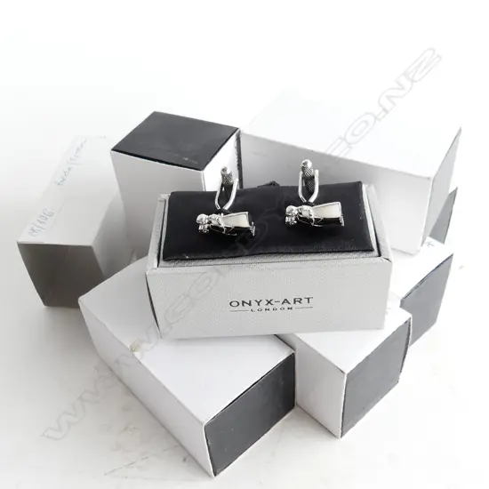 8 PRS ASST. BOXED CUFFLINKS; WEDDING THEME
