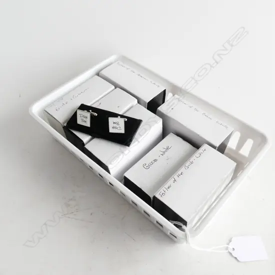 8 PRS ASST. BOXED CUFFLINKS; WEDDING THEME