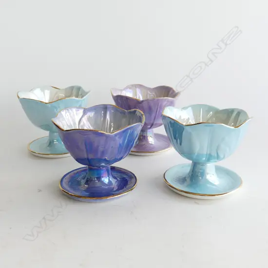 FOUR LUSTRE MALING SWEET DISHES IN EXCELLENT CONDITION
