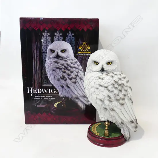 BOXED HARRY POTTER 'HEDWIG' SCULPTURE, hand painted, H.240mm 