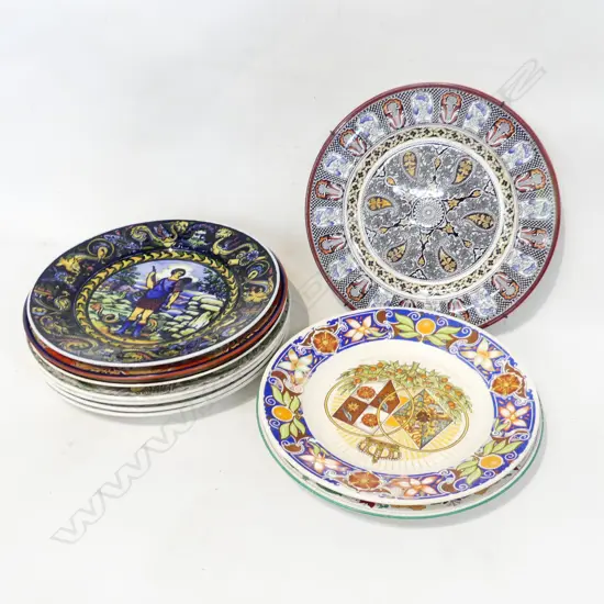 10 ASST. ANTIQUE / VINTAGE DINNER PLATES 270mm dia