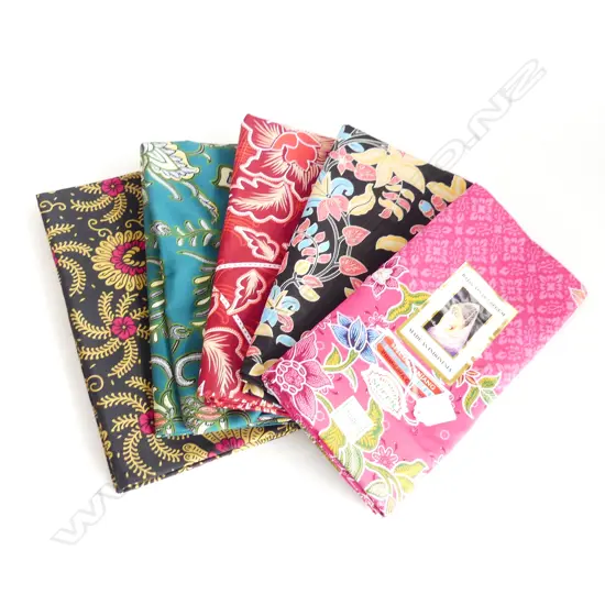 5 NEW INDONESIAN BATIK COTTON SARONGS 1000 X 1700MM