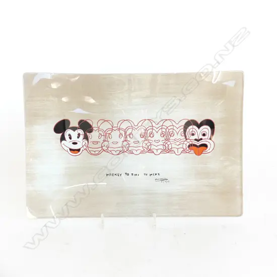 DICK FRIZZELL 'MIKI TO TIKI' GLASS TRAY W.300mm