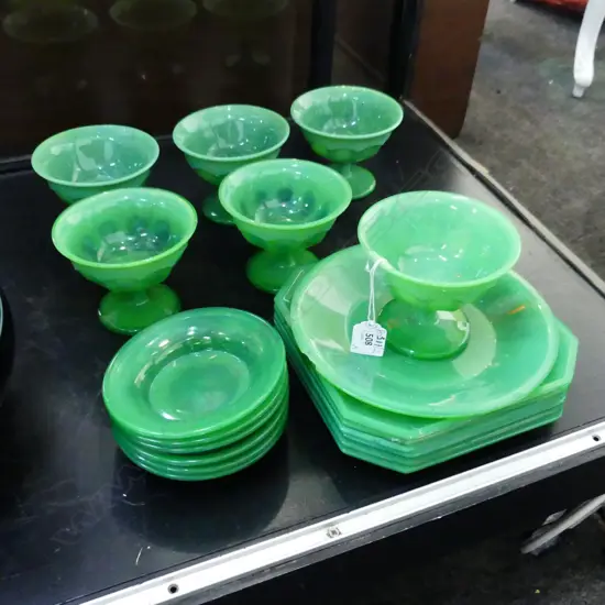 ASST. GREEN DEPRESSION GLASS