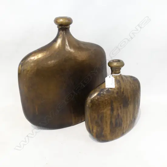 2 IAN FIRTH BOTTLES H.330 / 220mm (LARGER NECK REPAIRED)