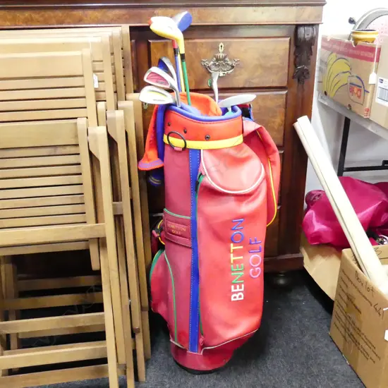 BENETTON GOLF CLUBS + BAG ETC,
