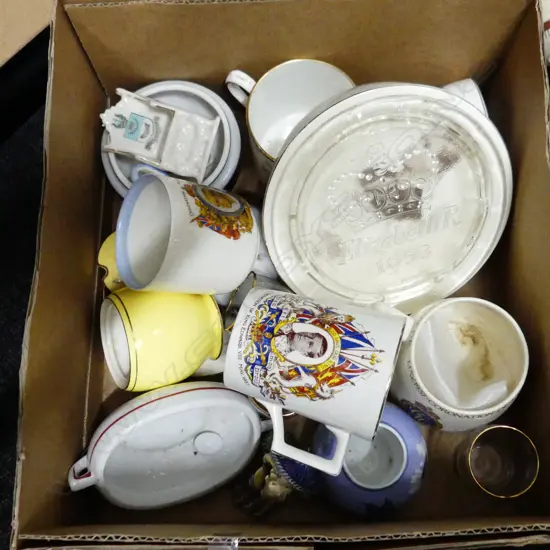 BOX LOT CHINA INCLUDING CORONATIONWARE 