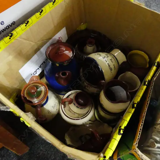 BOX LOT CHIPPED TORQUAY WARE 