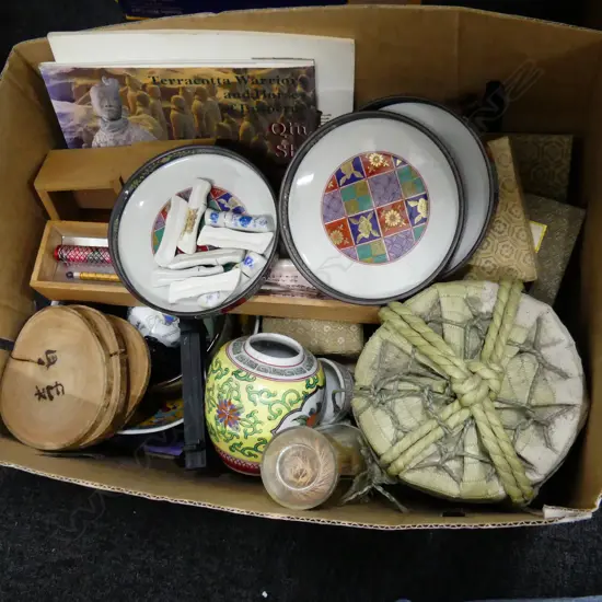 BOX LOT ASST. ORIENTAL ITEMS