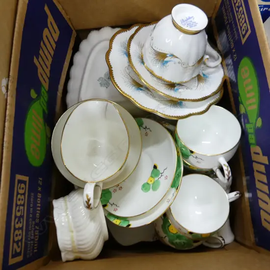BOX LOT OF CHINA INCLUDES PARAGON & PIECES BELLEEK 
