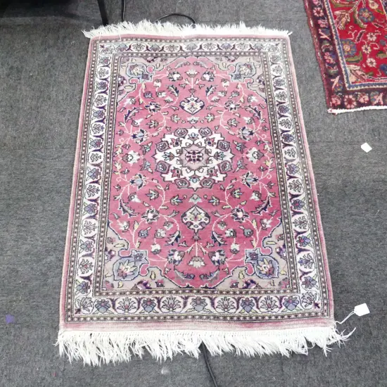 HAND KNOTTED WOOL PILE RUG 950x670mm