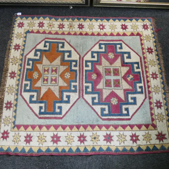 HAND KNOTTED ALL WOOL RUG 1200x1150mm