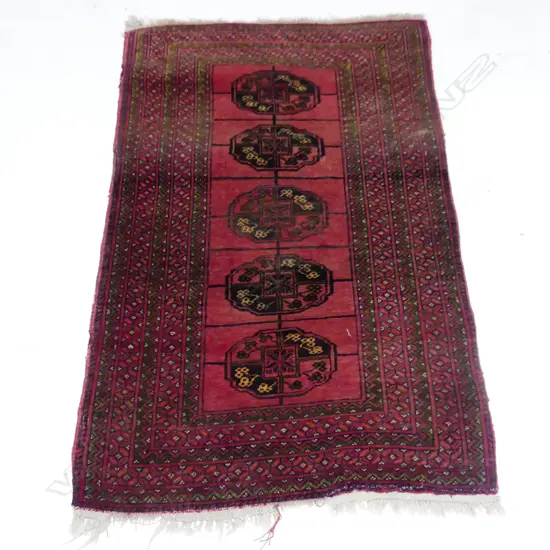 AFGHAN BOKHARA RUG H/KNOTTED ALL WOOL 1200 x 765mm