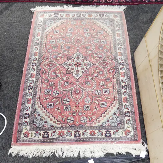 SMALL HAND KNOTTED WOOL PILE RUG 1000x670mm