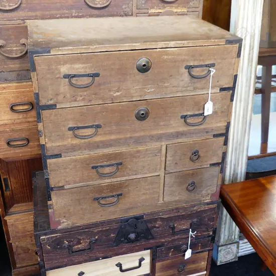 OLD JAPANESE COLLECTOR'S CABINET. 6 drawers. H.485mm