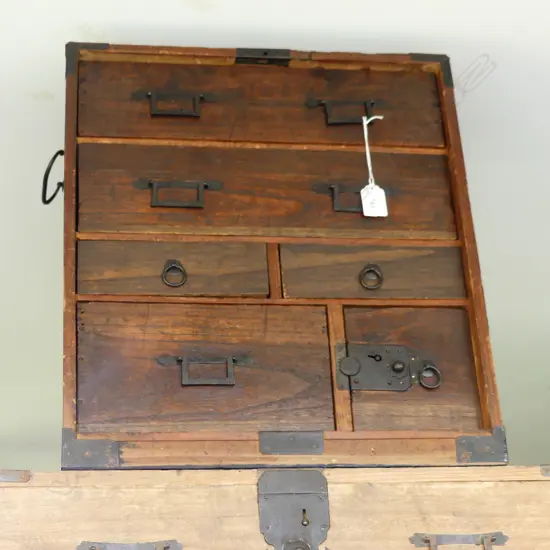 OLD JAPANESE CABINET 5 drawers 1 door. H.460mm.