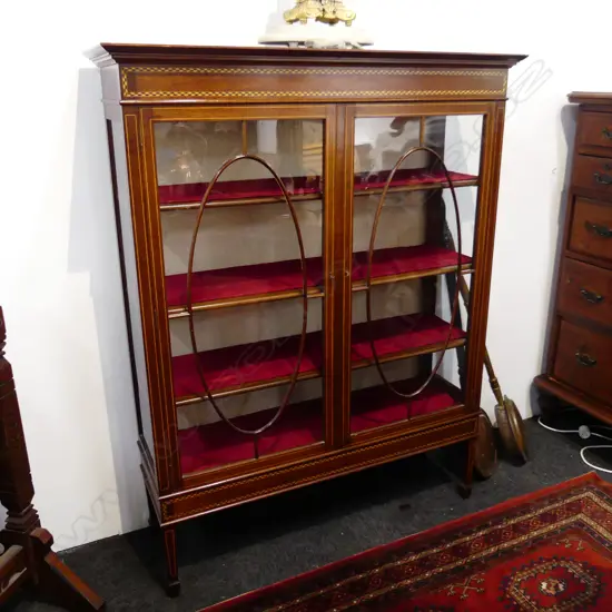EDWARDIAN SHERATON CHINA CABINET 1040x360x1460mm