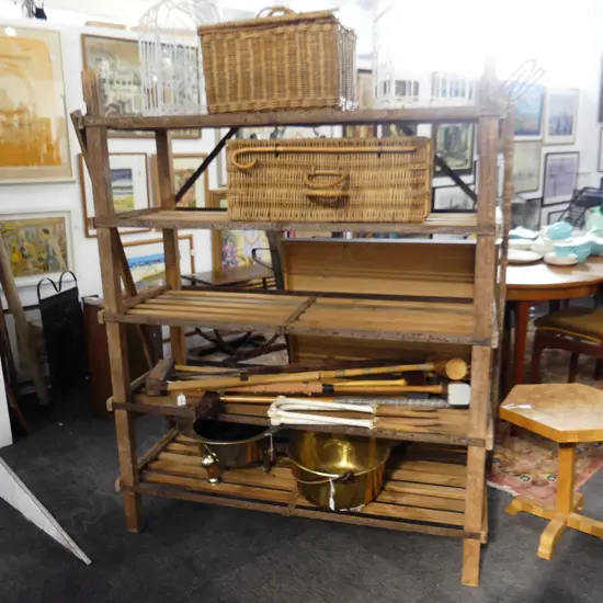 SLATTED WOODEN BAKERS STAND - BORER 1300x510x1570mm