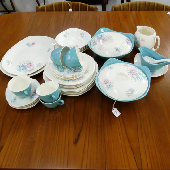 PART DINNERSET BY MIDWINTER 1953 ' MODERN FASHION SHAPE' IN LIGHT BLUE 