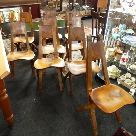 NINE CHAIRS; SWAMP KAURI & WINE BARREL CONSTRUCTION