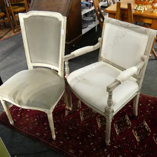 2 FRENCH STYLE UPHOLSTERED CHAIRS