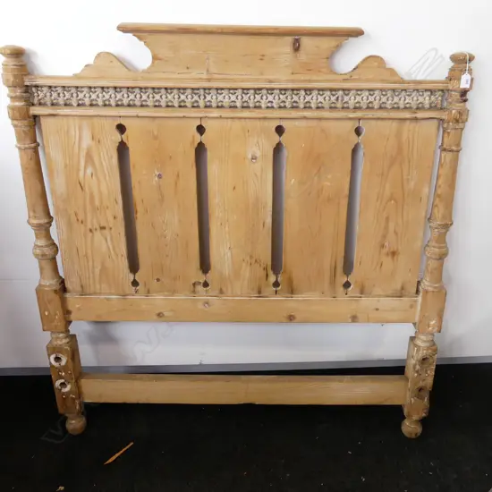 2 STRIPPED WOODEN BED HEADBOARDS - FAULT