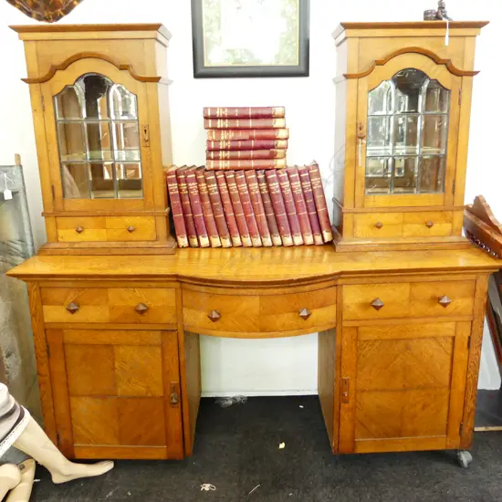 EARLY 20thC GOLDEN OAK SIDEBOARD 1670x620x1610mm - UPRIGHTS REMOVE CLEANLY