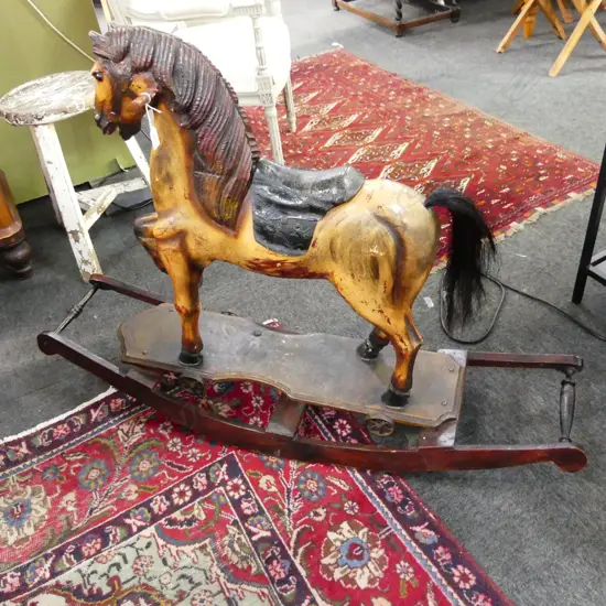 ANTIQUE STYLE ROCKING HORSE H.870mm
