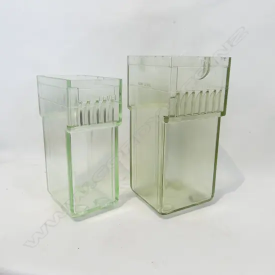 2 VINTAGE GLASS BATTERY VASES H.365 / 315mm