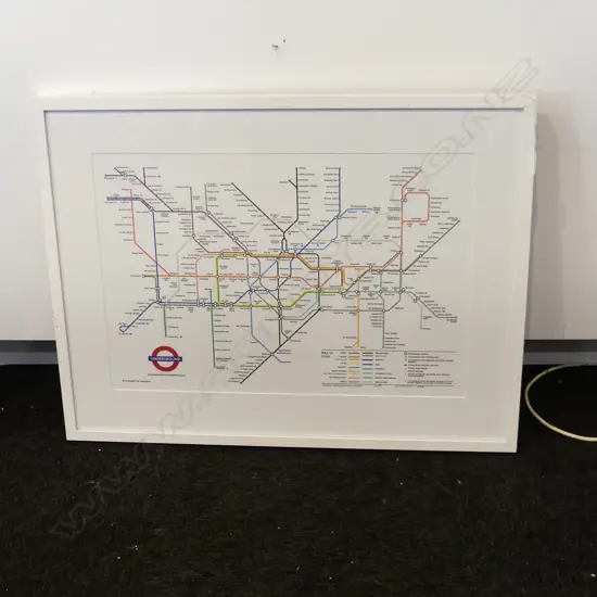 2 ARTWORKS; TRAIN ON PERSPEX, AUCKLAND UNDERGROUND MAP 430x630mm