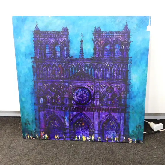 KEN GARRETT, NOTRE DAME PARIS, ACYRLIC ON BOARD 900x900mm