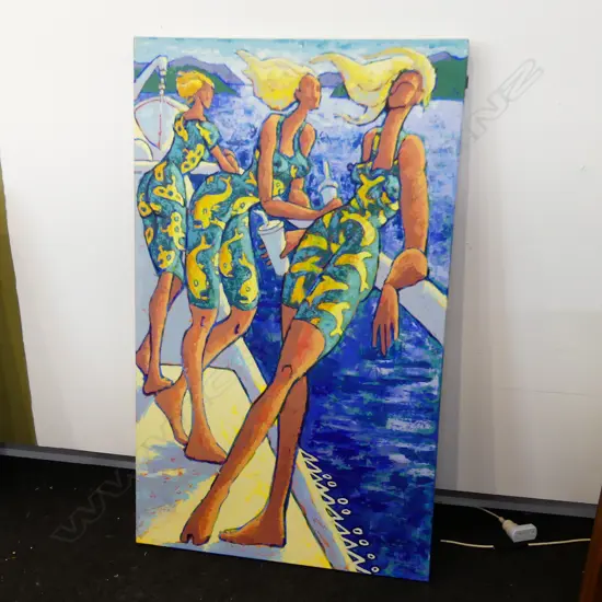 SIRPA ALALAAKKOLA, 3 FIGURES, OIL ON CANVAS 1997 1500x900mm