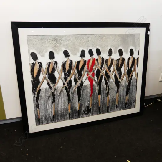 BRUNO DUTOT, ROW OF WOMEN, ACRYLIC ON POLYSTYRENE FOAM 880x1170mm