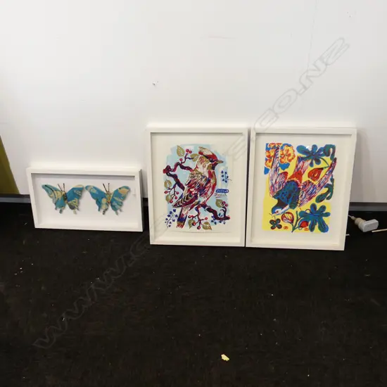 2 NATHALIE LETE BIRD PRINTS ED. 50 400x300mm + DECOUPAGE BUTTERFLIES 255x485mm