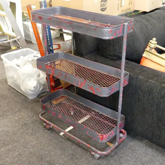 VINTAGE INDUSTRIAL 3 TIER TROLLEY
