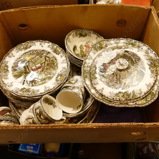 JOHNSON BROS PART DINNER SERVICE THE FREINDLY VILLAGE PAT