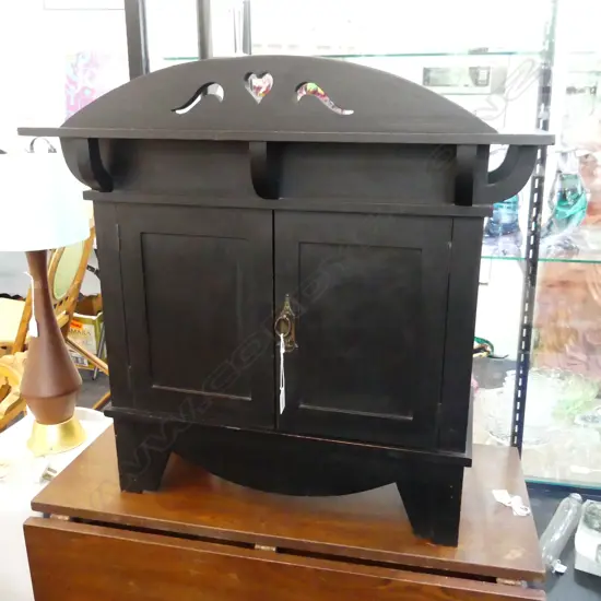 BLACK PAINTED ARTS & CRAFTS CABINET 680x290x675mm